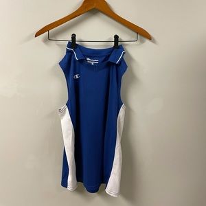 Blue & White Collared Champion Tank Top